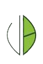 Un cerchio diviso a metà: un lato è bianco, l'altro è verde con due sezioni ombreggiate.