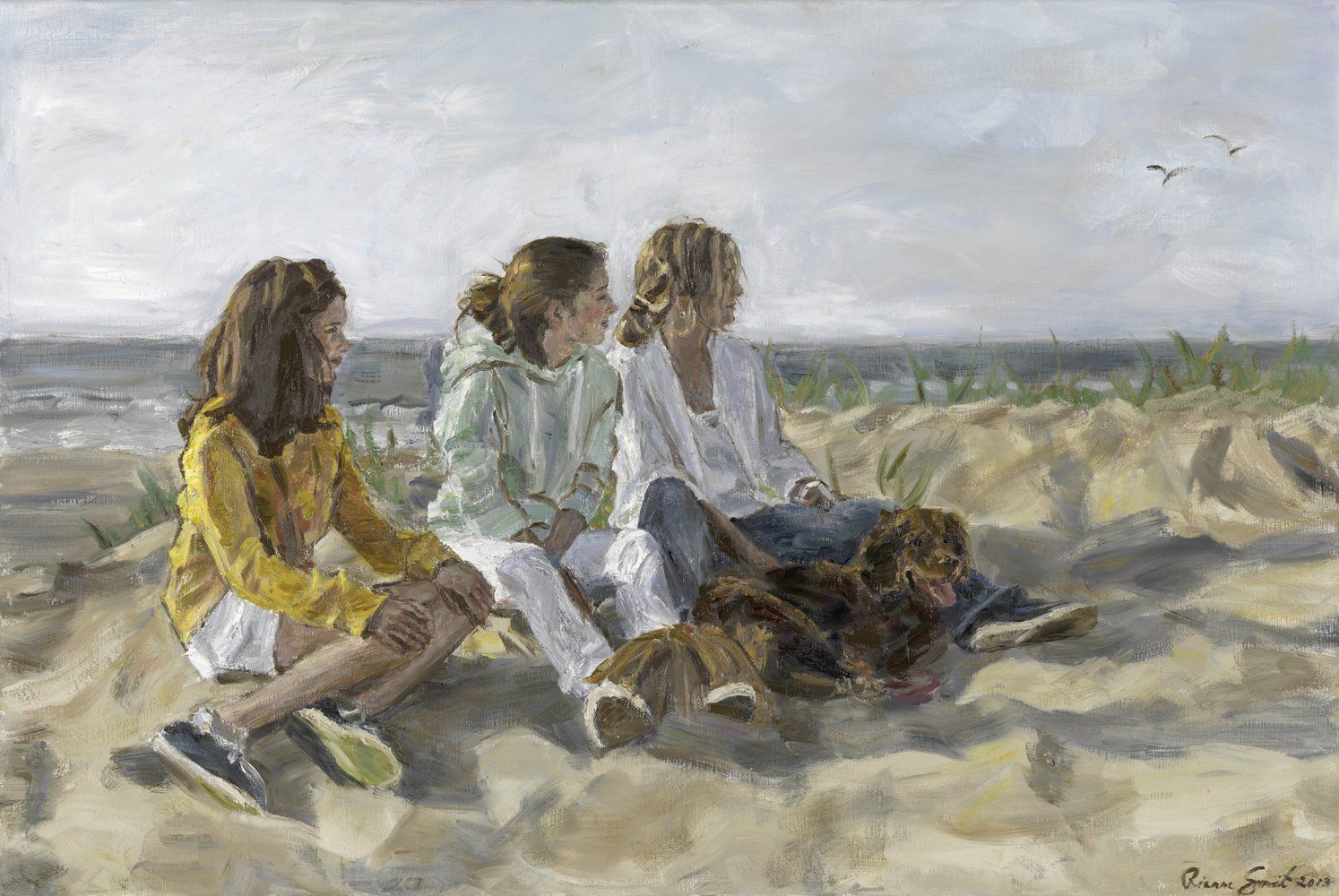 Titel: Noon - 80 x 120 cm olieverf en pastel op linnen 2013