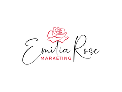 a red rose is on a white background with the word marketing below it .