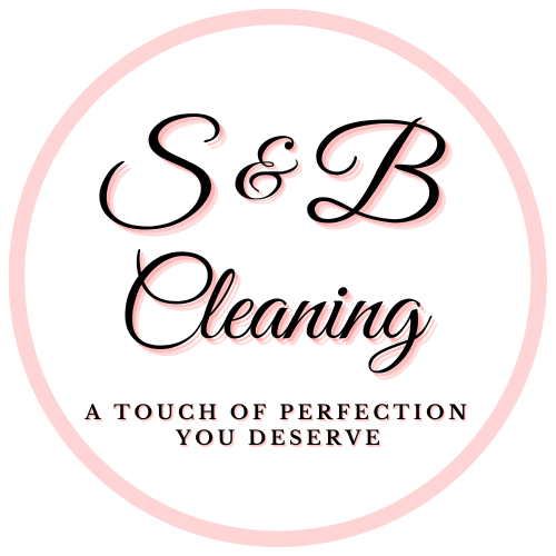 the logo for s & b cleaning is a touch of perfection you deserve .