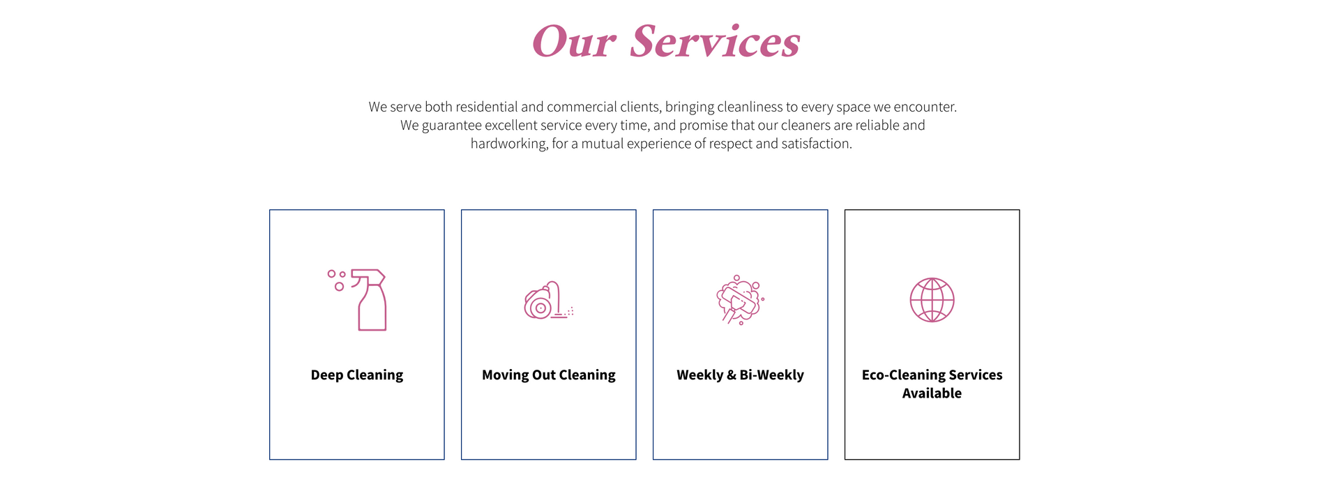 a screenshot of a website that says `` our services '' .