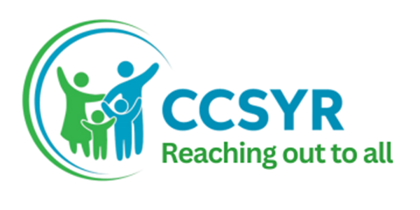A logo for ccsyr reaching out to all