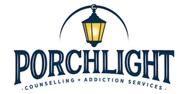A logo for porchlight counseling and addiction services