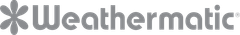 The word weathermatic is written in a gray font on a white background.