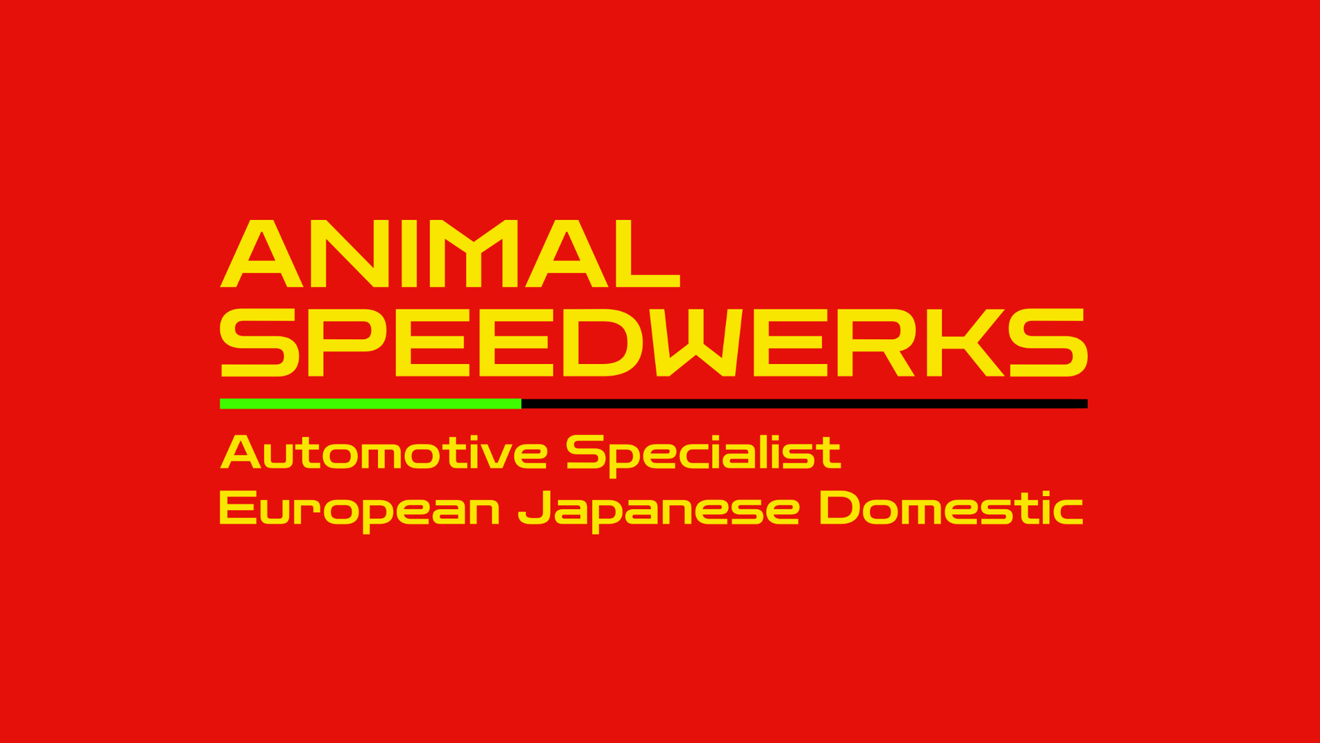 Red Animal Speedwerks logo with yellow text and "Import specialist" subtitle