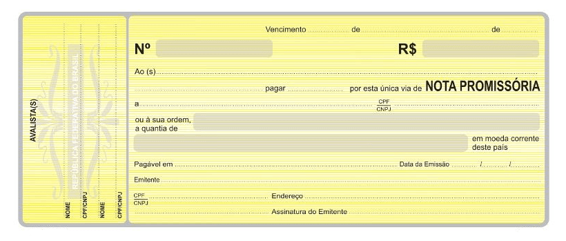 nota promissória em branco