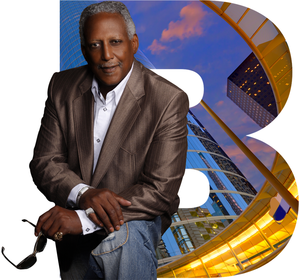 Experienced Houston lawyer seated in front of a large letter B at Bonner Law Firm