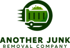 Another Junk Removal Company logo with green trash bin and circular arrow icon