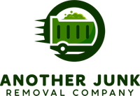 Another Junk Removal Company logo with green trash bin and circular arrow icon