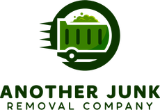 Another Junk Removal Company logo with green trash bin and circular arrow icon