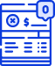 Blue invoice with a zero notification.