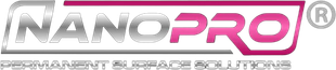 NANOPRO logo in gray, silver, and pink with stylized metallic text and tagline beneath