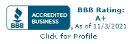 BBB Accredited Business, A+ Rating