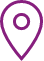 Eine violette Stecknadel mit einem Kreis in der Mitte auf weißem Hintergrund.