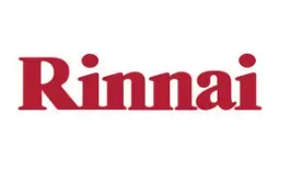 Rinnai logo in red text on white background.