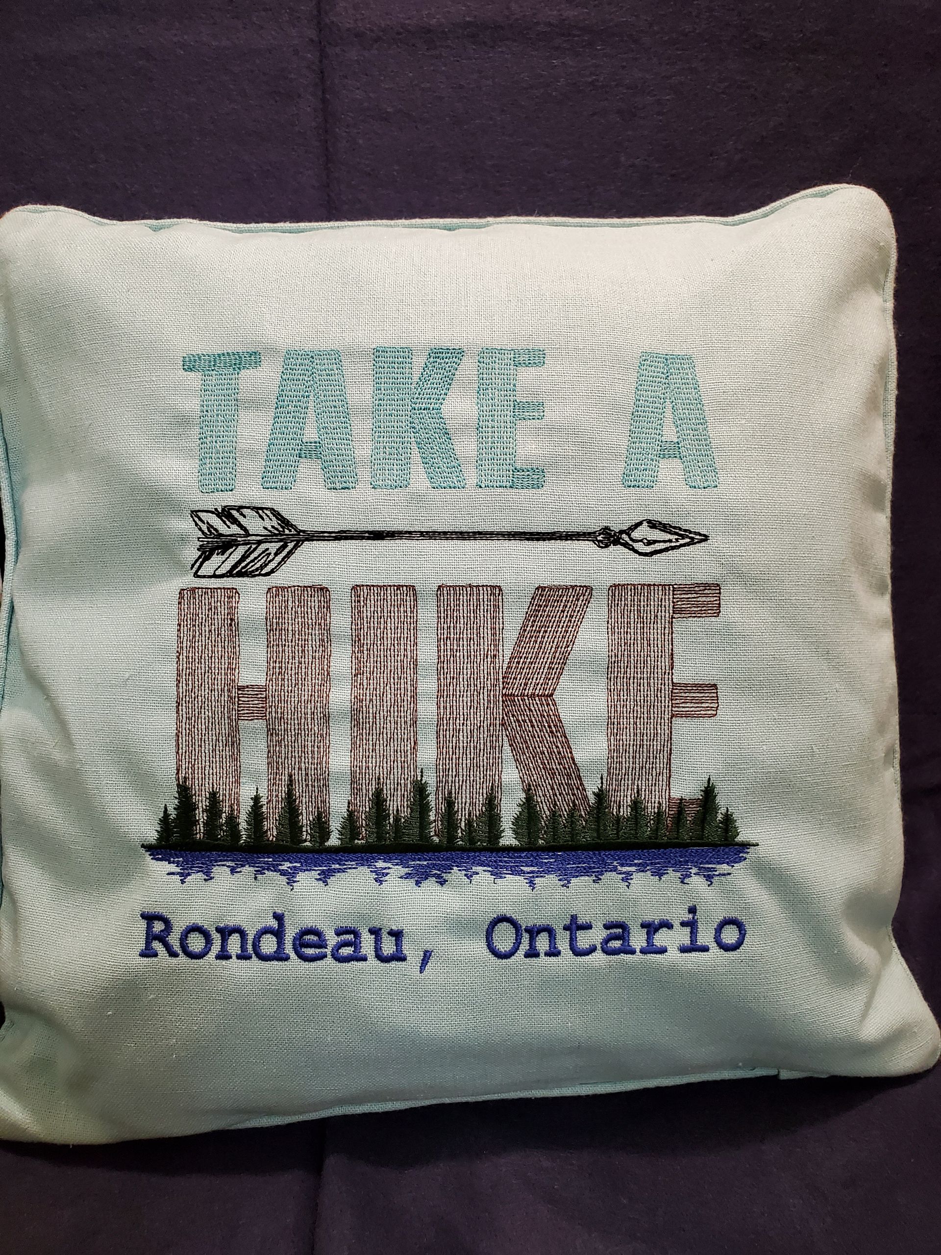 Pillow embroidered with