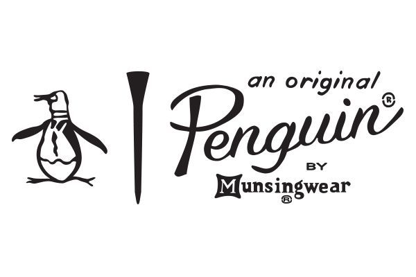 Original Penguin logo: penguin and golf tee with "Penguin" text, and "by Munsingwear"