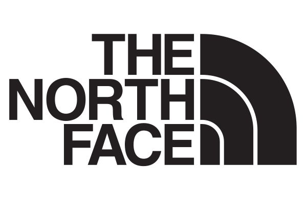 The North Face logo in black: "THE NORTH FACE" text with a curved, partial arch design.