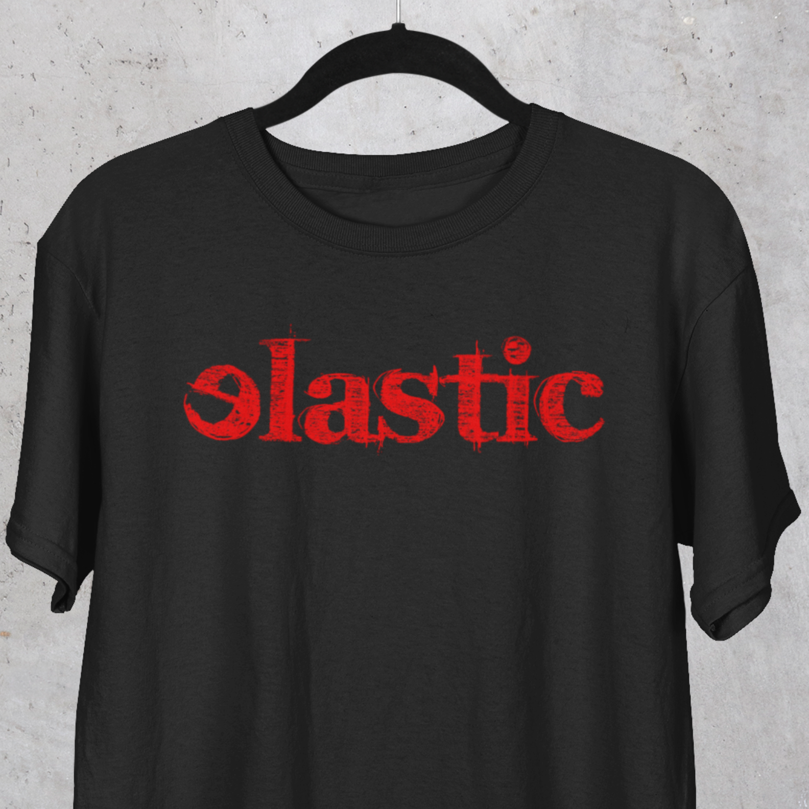 Black t-shirt with the word