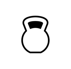 Black and white kettlebell. Fitness equipment.
