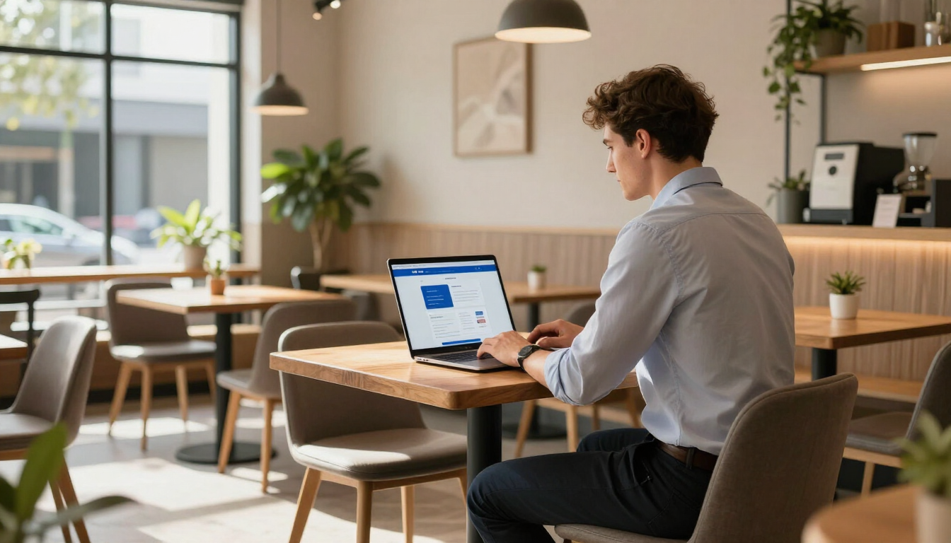 Brisbane business owner working on a modern website