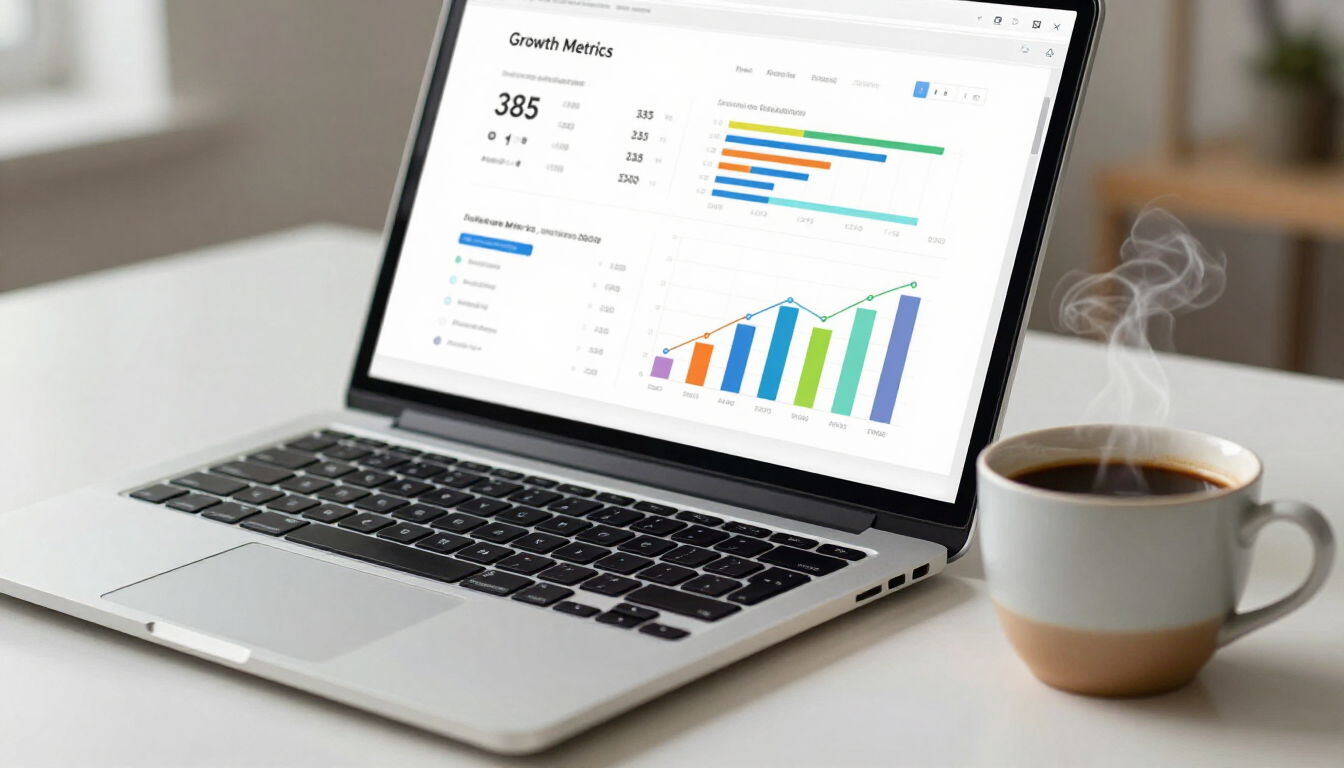 Digital growth metrics and SEO dashboard