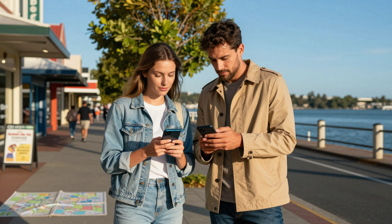 Mobile app interface for a Wynnum business