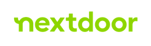 A green nextdoor logo on a white background