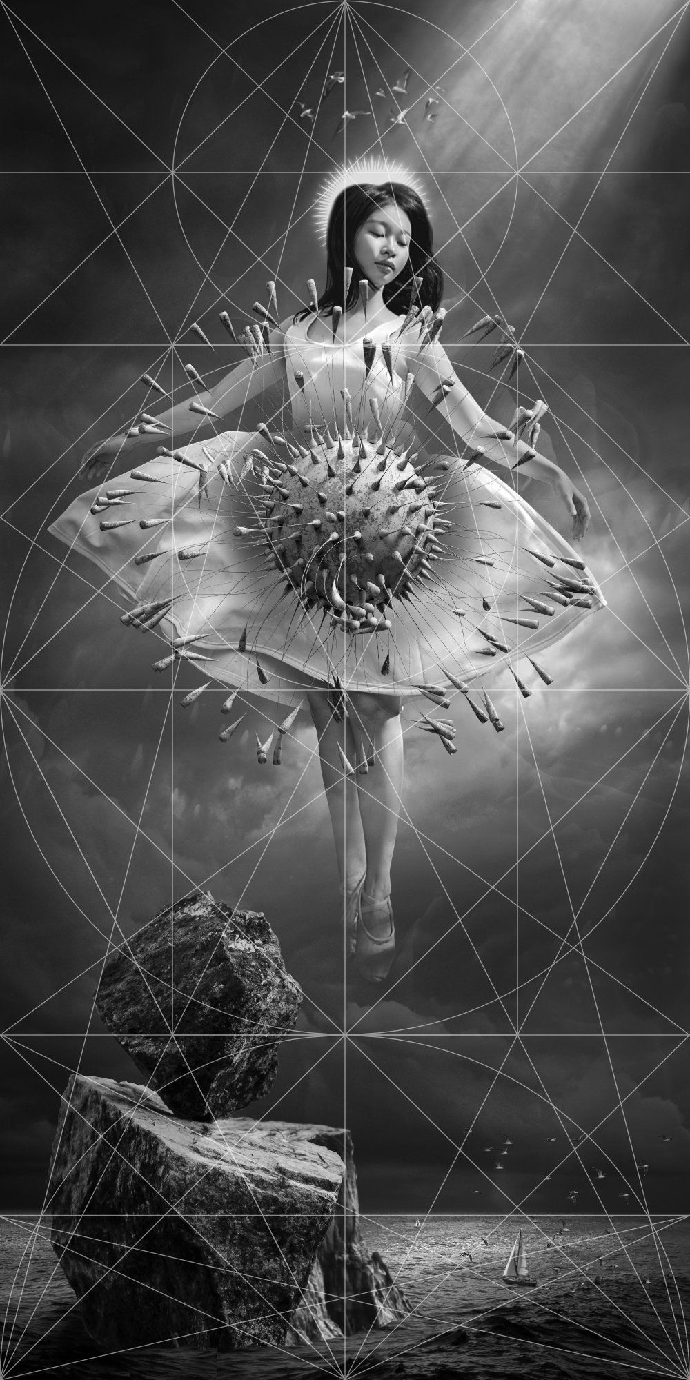 Madonna of the Sea by Adam Strange with compositional geometry