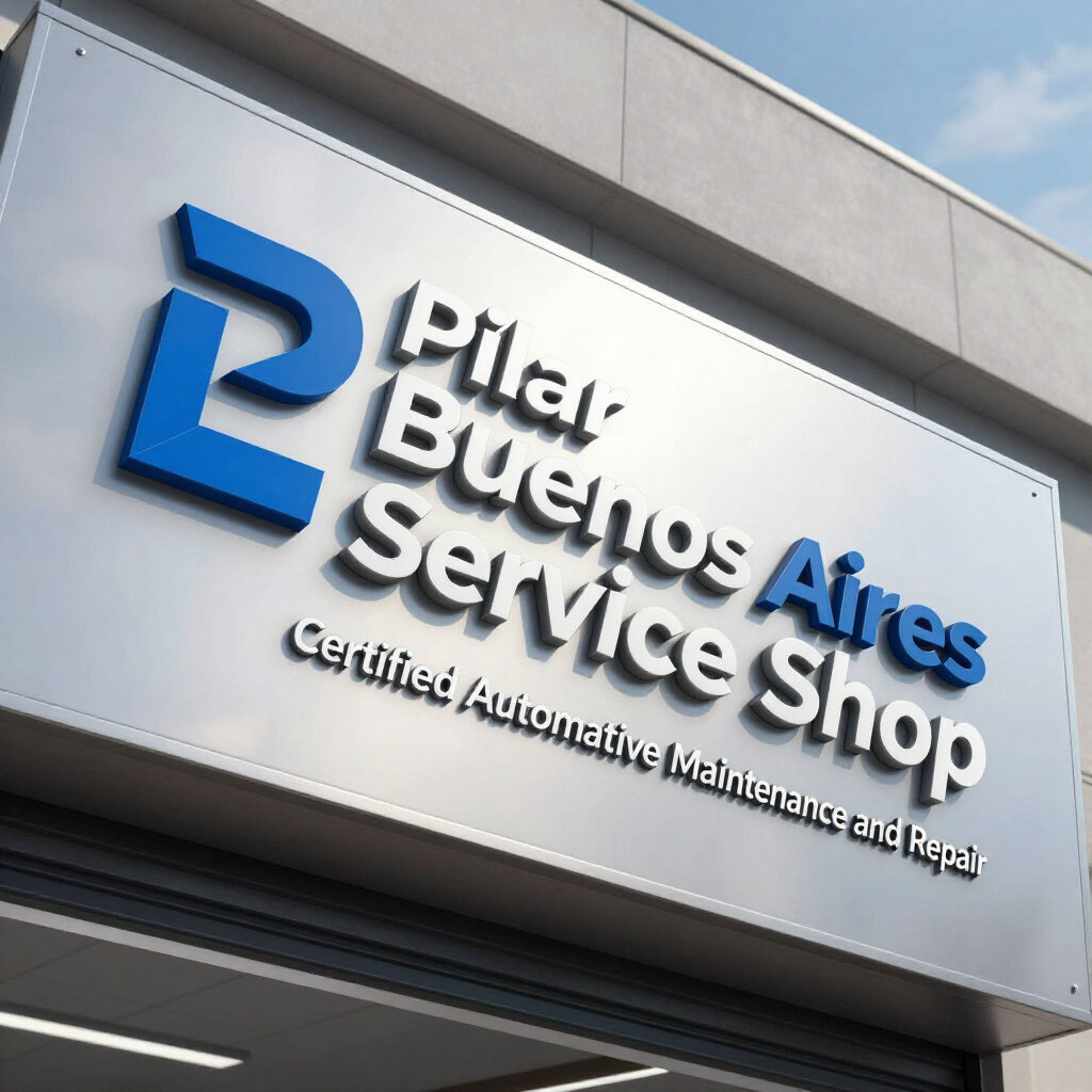Letrero para Pilot-Business Airies Service Shop, un taller certificado de mantenimiento y reparación de automóviles.