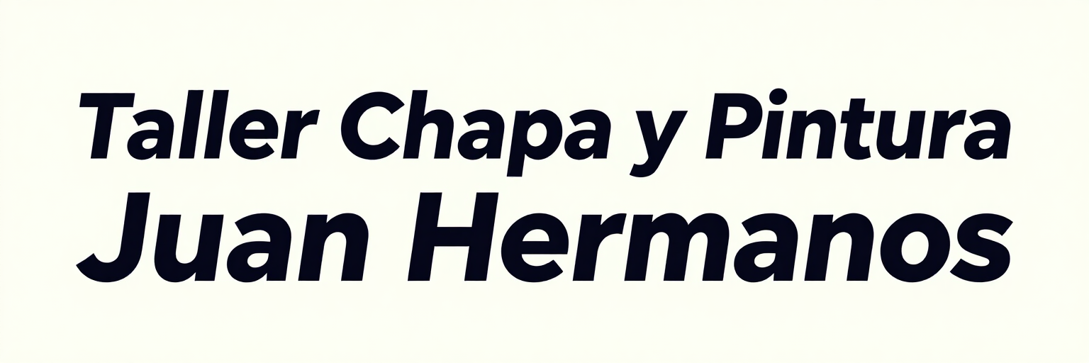 Logo reading “Taller Chapa y Pintura Juan Hermanos” in dark blue on a light background