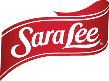 A red and white sara lee logo on a white background