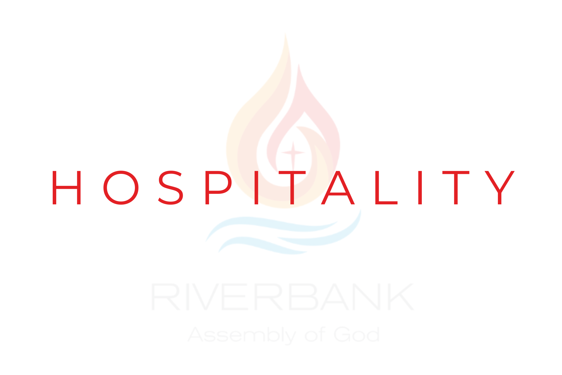 A logo for hospitality riverbank on a white background