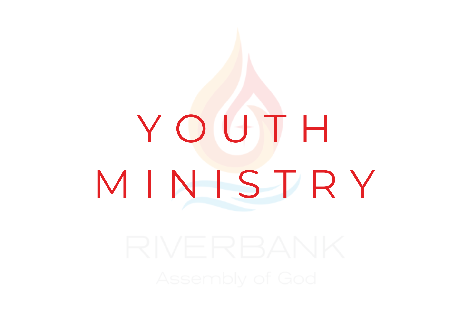 A logo for the youth ministry of riverbank church