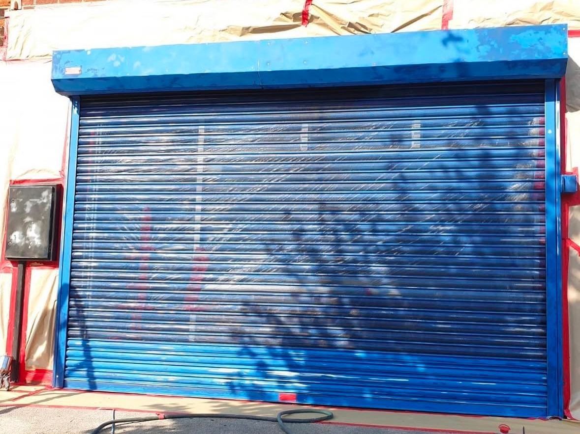 Commercial building spraying before