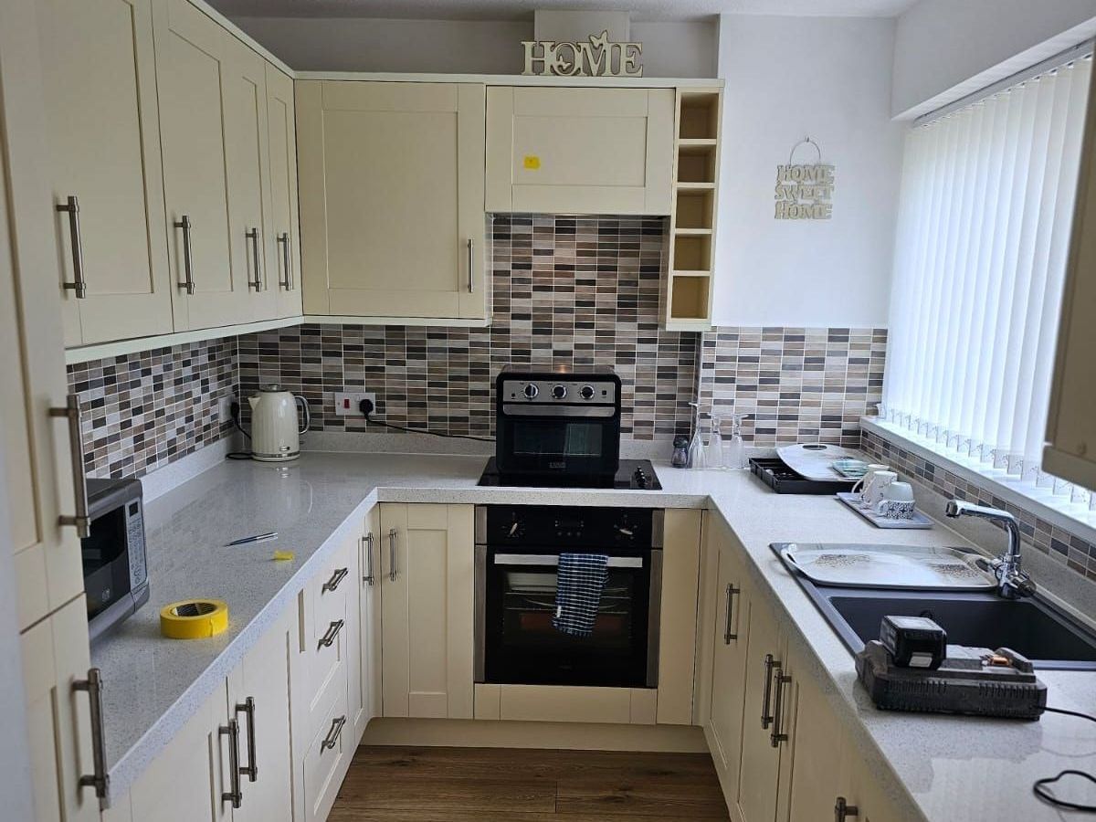 Kitchen Spray Painting Before