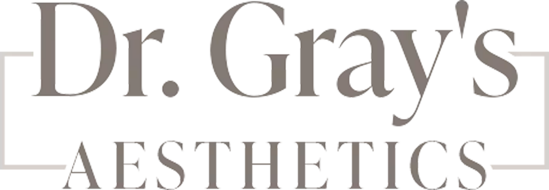 Dr. Gray&rsquo;s Aesthetics logo in gray serif text on a white background