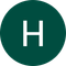 the letter h is in a green circle on a white background