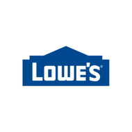 Lowe’s blue logo with white text and house-shaped roof icon