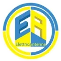 Logo EletticAntenne blu e giallo con le lettere EA stilizzate in un design circolare