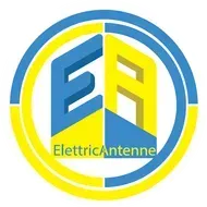 Logo EletticAntenne blu e giallo con le lettere EA stilizzate in un design circolare