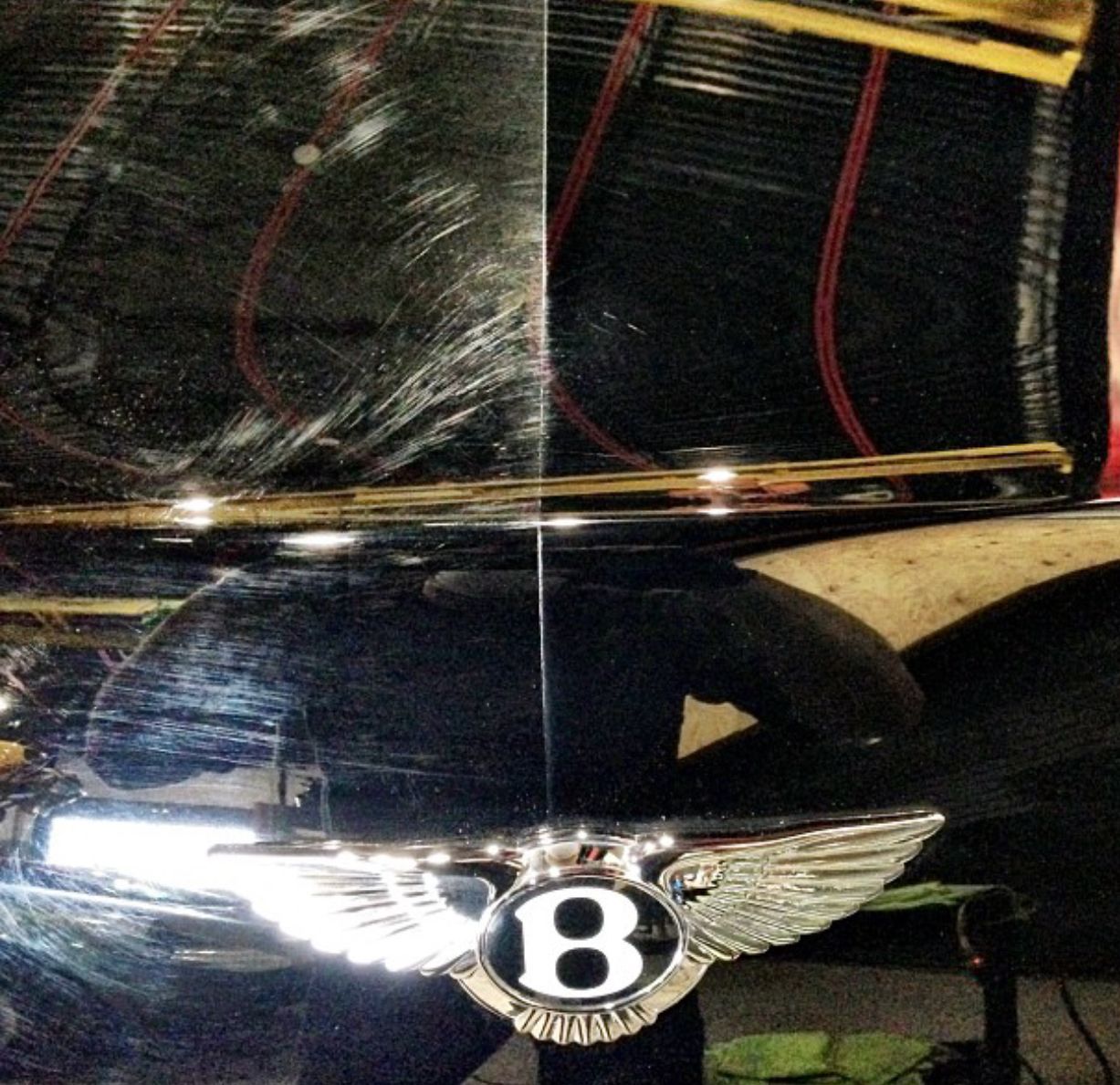 bently red car