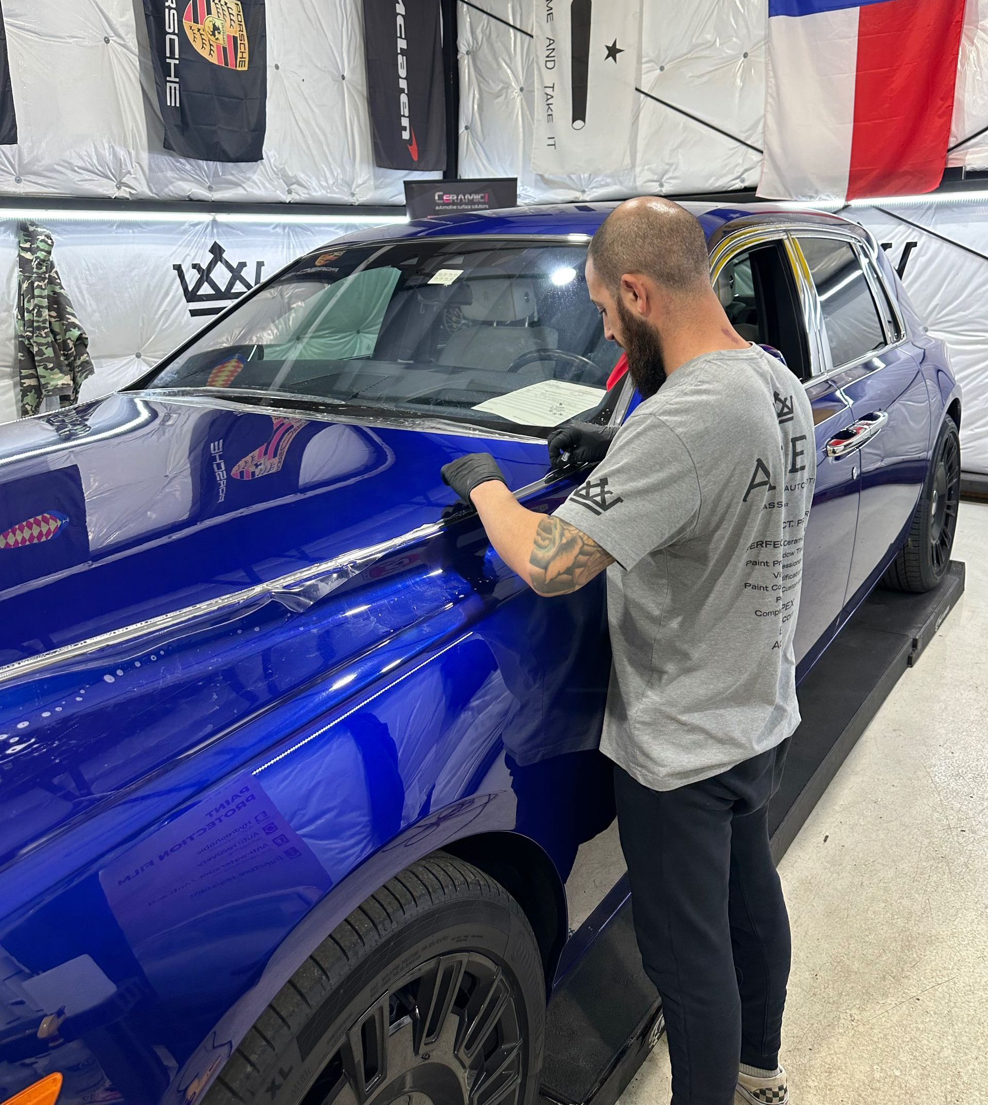 blue car ppf