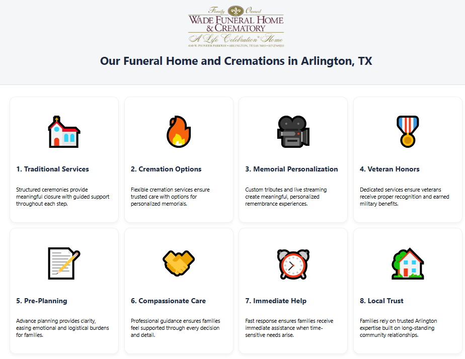 Our Funeral Home and Cremations Services in Arlington, TX