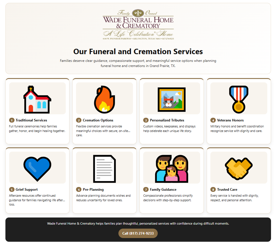 Our Funeral Home and Cremations Services in Grand Prairie, TX