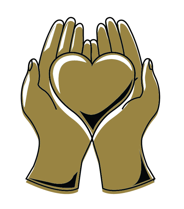 A pair of hands holding a heart in their hands.