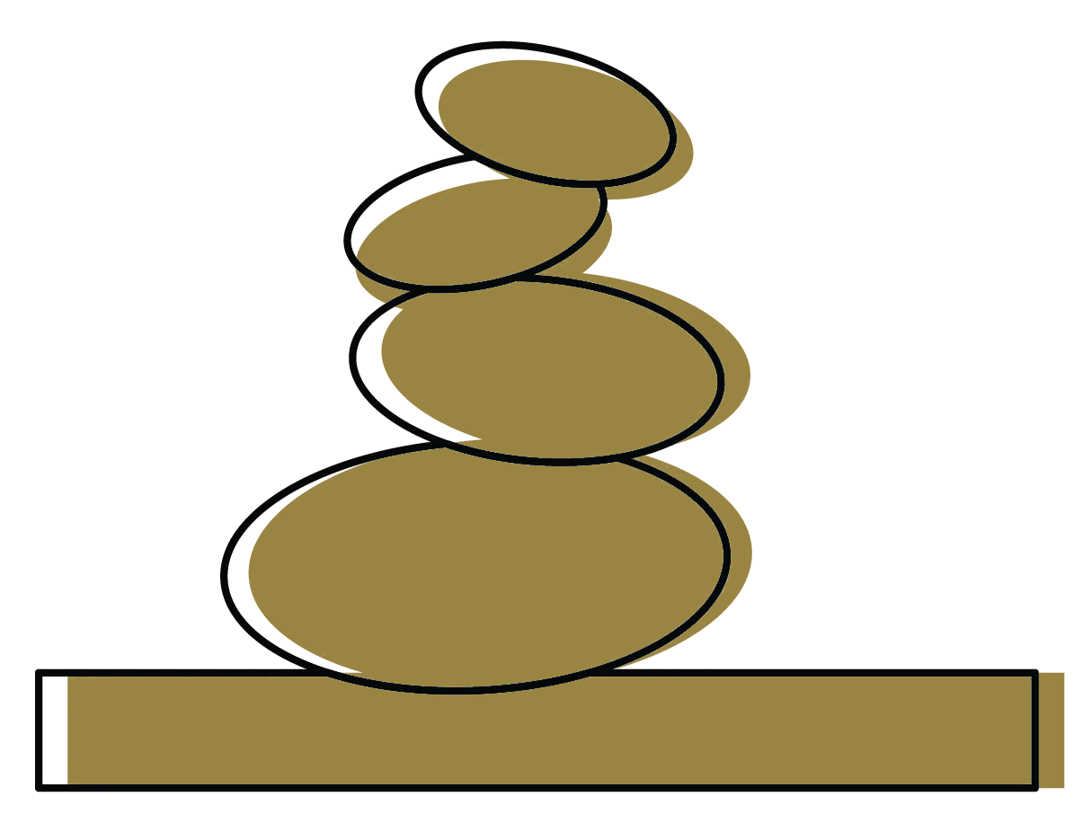A stack of rocks sitting on top of each other on a table.