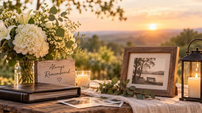 Alt Text: Meaningful memorial tribute at funeral home in Mansfield, TX