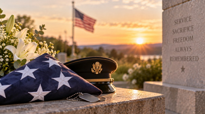 Alt Text: Military memorial tribute in Grand Prairie, TX