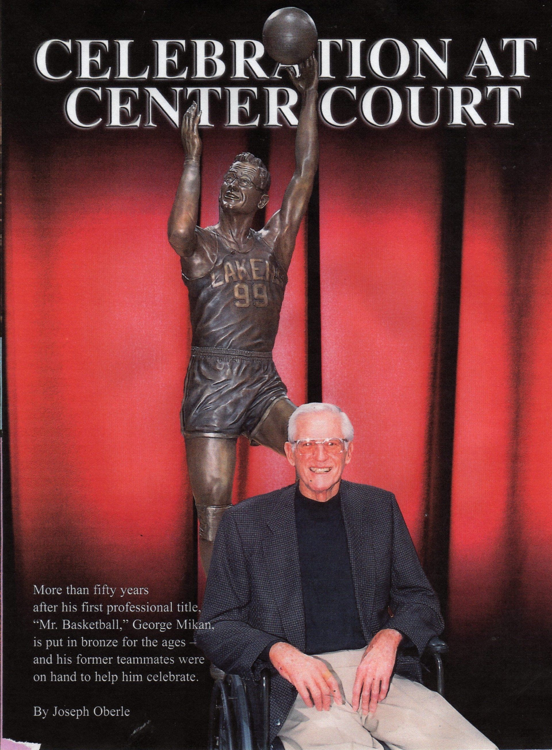 bronze statue of george mikan bronze statue